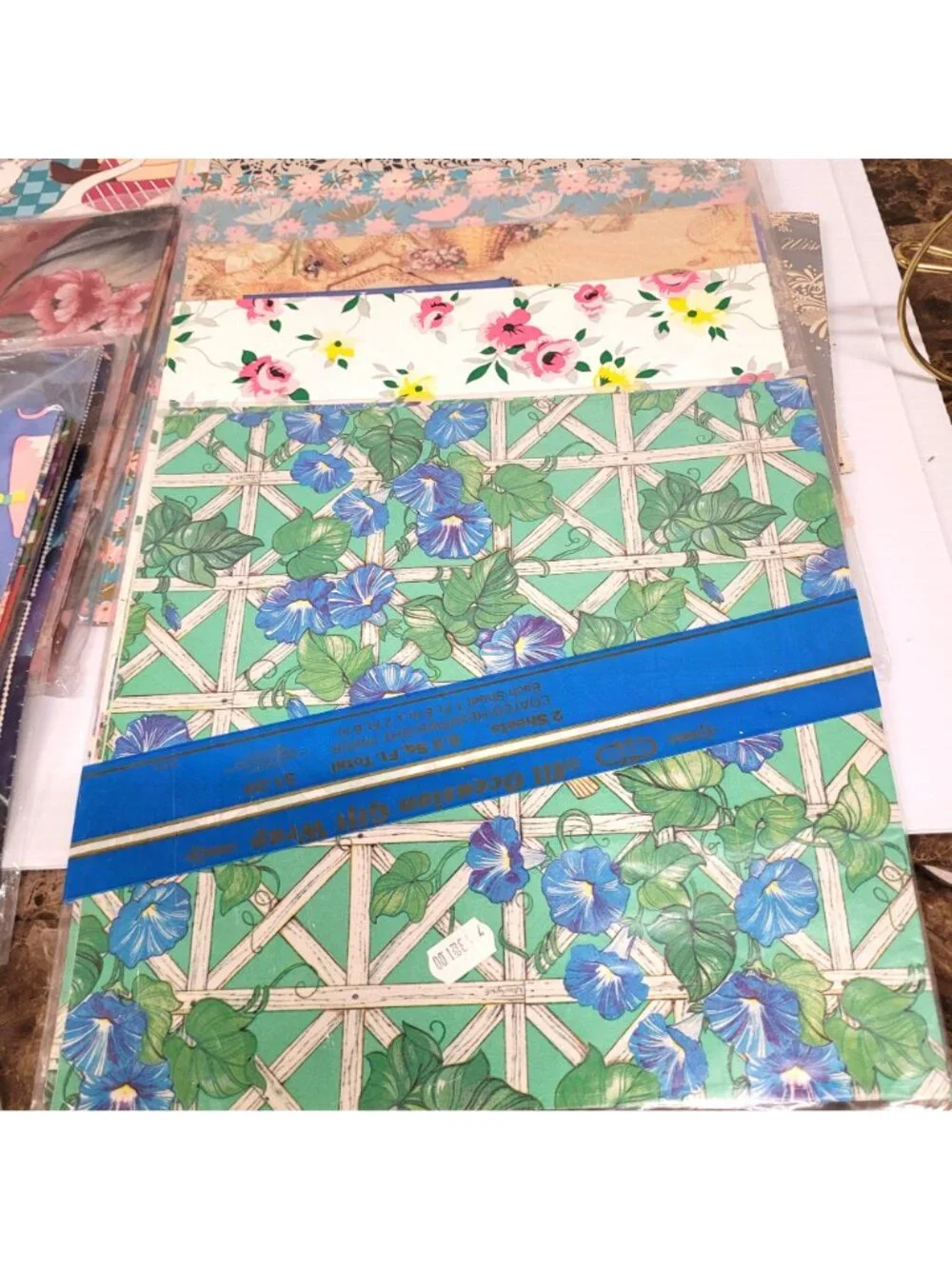 Lot 90+ Single Flat Fold Gift Wrap Scrapbooking Paper Various Theme 1960-1990